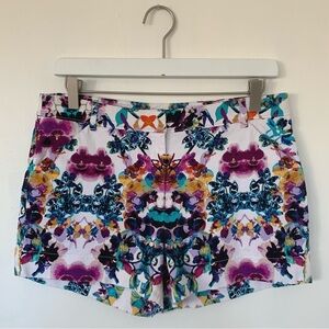 Nicole by Nicole Miller Floral Ink Blot Shorts